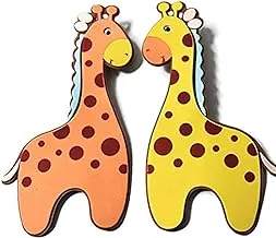 Giraffe Pattern Classroom Children's Bedroom Foam Decorative Wall Sticker 2pcs