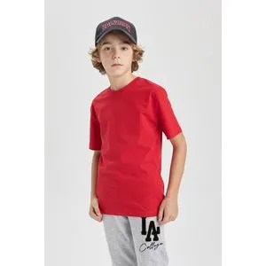 Defacto Boy Regular Fit Crew Neck Knitted Short Sleeve T-Shirt