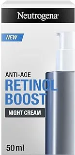 Neutrogena Retinol Boost Anti-Age Night Cream, Face Cream, 50ml, Complete Face Area Skin Care Hydration Regime with Retinol, Collagen, Myrthus, and Hyaluronic Acid, Improves Skin Tone and Texture