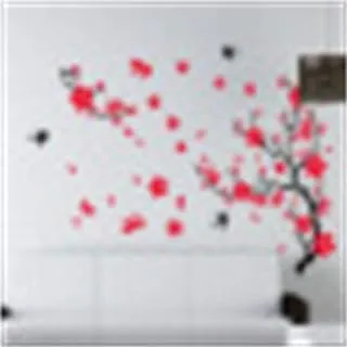 Sofa Bedroom Headboard Television Background Plum Flower Wall Sticker