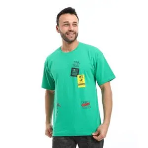 Air Walk Printed Cotton Summer T-Shirt - Green