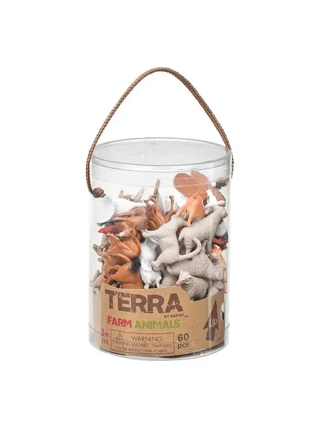 Terra Farm Animals In Tube 60-Pieces