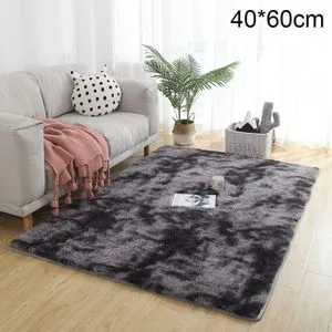 Soft Tie-Dye Carpet Floor Mat Fluffy Antiskid Area-Deep Grey