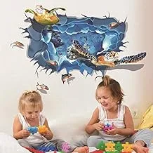 3D Vinyl Self Adhesive Underwater World Wall Sticker