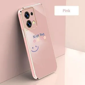 Creative Soft Plating Back Cover Case for OPPO Reno8 5G Silicone Phone Cases-Pink