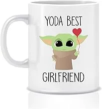 كوب RedNuur Yoda Best Girlfriend - أفضل هدية لصديقتك - هدية لصديقتك - هدية عيد ميلاد لصديقتك - كوب مضحك لصديقتك - كوب Baby Yoda