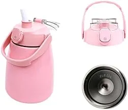 1pc Travel bottle,Club bottle,Big Capacity Insulated Water Bottle with straw. 1200ML (pink)