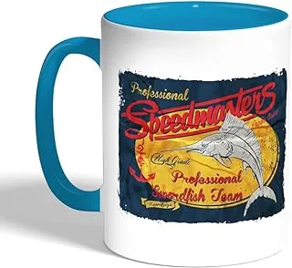 A swordfish Printed Coffee Mug, Turquoise Color (Ceramic)