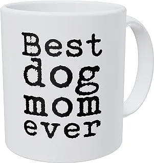 Wampumtuk Best Dog Mom Ever Typewriter 11 Ounces Funny Coffee Mug