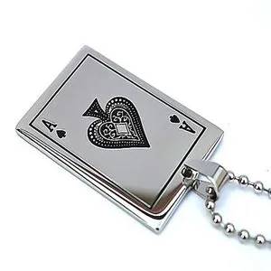 Fashion Poker A Fashion Chain Necklace Men's Titanium Steel Pendant Gzsh383dz