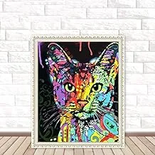 Cartoon Painted Cat 5d Diamond Painting Animal Cross Stitch Painting 30X40 cm Cat 5D DIY Diamond Painting, Wall Stickers for Living Room Decoration