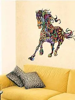 Wall Sticker Colorful Horse Pattern Decorative Sticker Wall Decor