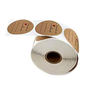 500x Brown Round Stickers 1'' Adhesive Sealing DIY  Bag