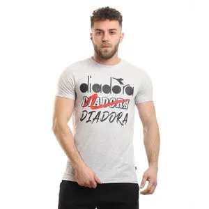 Diadora Men Cotton Printed T-Shirt - Grey