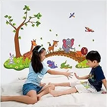 Kindergarten children's room wall stickers creative animal Bridge