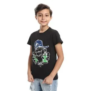 Caesar Boys Round Neck Printed T-Shirt With Half Sleeves