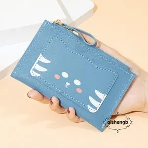 Fashion Cute Cartoon Cat Wallet For Girls Student Fresh-Style Short