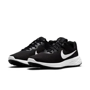 Nike Revolution 6 Nn Laced Shoes  -  Black,  White &  Iron Grey