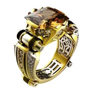 Ladies Ring Bling Cubic Zirconia Ladies Finger Ring Champagne