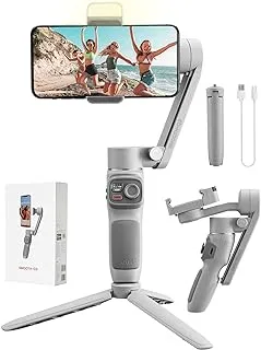 Zhi yun Smooth Q3 Smartphone Gimbal Stabilizer Handheld 3-Axis with LED Fill Light Grip Tripod Vlog Compatible with iPhone 12 11 PRO MAX X XR XS Android with Gesture Control