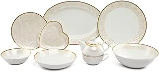 Lotus Porcelain 6004 Fathi Mahmoud Reem Dahab Dinnerware Set 30-Pieces, No-14, White Reem