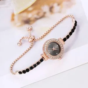 Elegant Ladies Adjustable Crystal Bracelet Quartz Watch