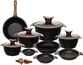 Neoklein Round 13 Pieces Cooking Pot Set, Black - 5136