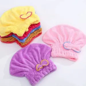 Hair Bonnet, Bow Towel, Heavy Velvet Microfiber Material (2pcs)