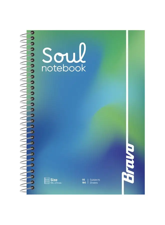 Bravo New Soul Notebook 5 Subjects - Double Hard Cover - Green * Blue