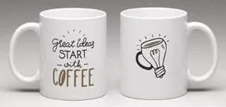 PUREZENTO Great Ideas Start with Coffee Mug Tea/Milk Cup