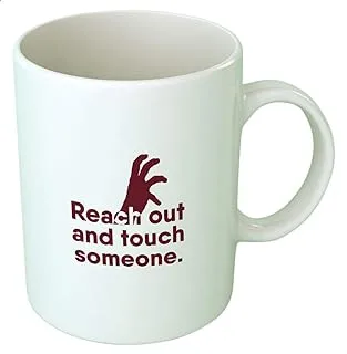 Fast Print Printed Mug, Reach Out - White and Brown