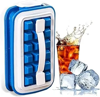 Meera's Era Folding Curling Ice Cube | Ice Tray Molds Bar Maker Bag Silicone with Lid Quick Freezing Iced Water Bottle (Colour May Vary)