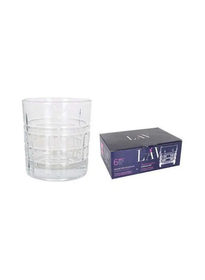 LAV 6 Piece Short Glasses Set 325 Ml-Clear