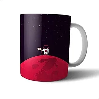 Ceramic Man in Space Print Mug - Multi Color