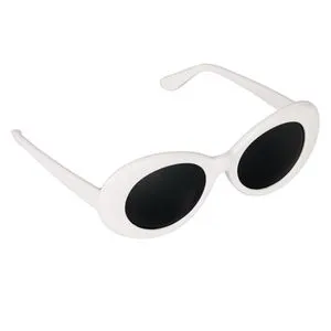 Inspired Clout  Glasses Oval Mod Round Thick Frame White