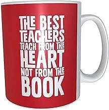 مج بطبعة Best Teacher من فاست برينت - أبيض وأحمر