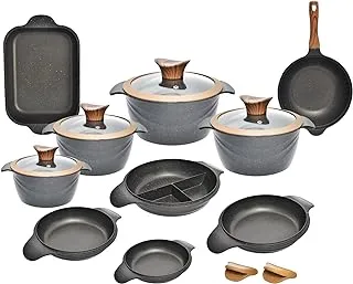 Neoklein Round 14 Pieces Cooking Pot Set, Black - 5146