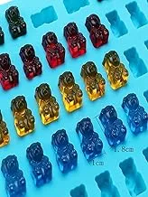 Silicone Gummy Bear Jelly Moulds Chocolate Mold Candy Maker Ice Tray Color: blue ‎قالب شوكولاتة چيللى على شكل دب من السيليكون صانع حلوى قوالب ثلج اللون: أزرق