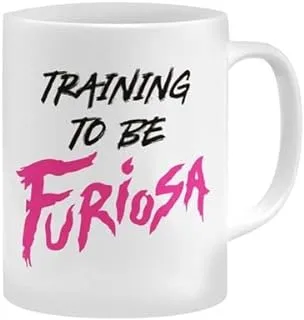 RYN PRINTED DESIGN Furiosa Madmax Quote Printed Coffee Mug White/Pink/Black 325.3ml