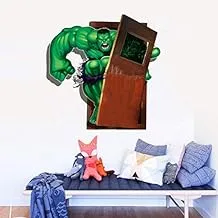 3D Hulk Breaks Door Wall Sticker