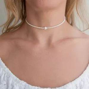 Bracelets Pearl Elegant Necklace For Woman & Girls White