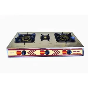 Grouhy Rony Gas Stove Stainless Steel (available To Use Natural Gas OR The Tube)- 3 Burners