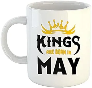 iKraft Coffee Mug | Printed Design - Kings are Born in May | Cool Mug | Best Gift for Dad, Brother and Coffee Lovers, White - 11oz [325 ml]