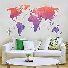 Colorful World Map Wall Stickers Home Decor For Office Bedroom Can Remove Wall Paper - 2724641462475