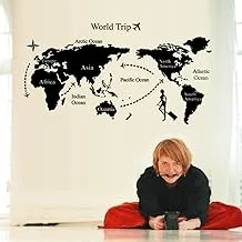 World Map Trip DIY Wall Stickers (Black)