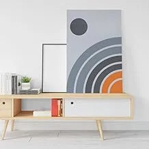 Abstract Geometric with small black circle Printed canvas wall art 60x40