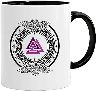 Valhalla Ravens Viking Mug | Coffee Tea Mug for Breakfast/Birthday Presents for Dad/Uncle/Mam