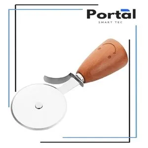 Stainless Pizza Cutter With Wood Handle (small)