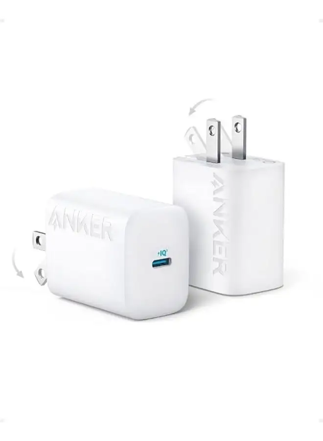 Anker Anker 30W USB-C Charger, Anker 312 Charger with Compact & Foldable Design, 30W Fast Charger for iPhone 15/14/13/12 Series, Samsung S24 / S23, MacBook Air, Pixelbook, iPad Pro, & Mor White