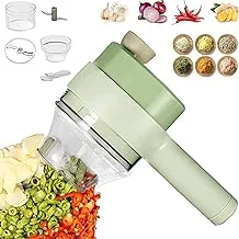 4 in 1 Portable Electric Vegetable Cutter Set,Wireless Food Processor for Garlic Pepper Chili Onion Celery Ginger Meat